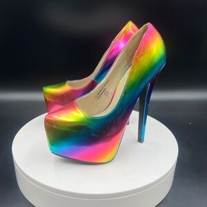 Rainbow Bumper Platform Heels